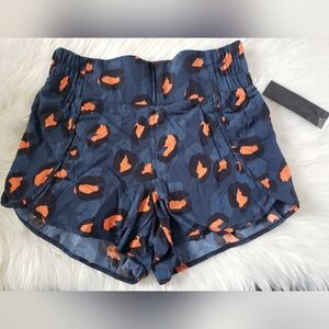 Mono B Blue and Orange Athletic Shorts with Elastic Waist
